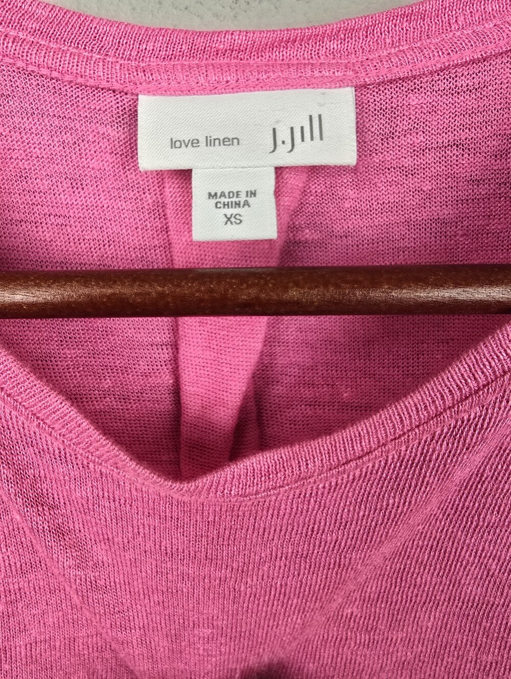 J.Jill 100% Linen Pleated Back Love Linen Tank Pink Womens XS Lagenlook Coastal - Picture 7 of 11